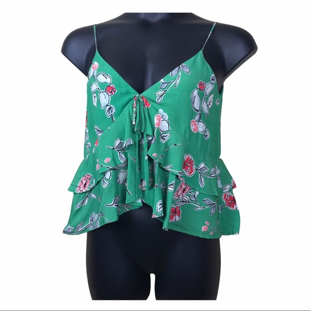 NWOT LINE + DOT Floral Print Flowy Tiered Strappy Top Sz S